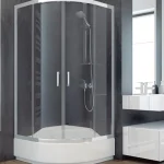 MODERN íves zuhanykabin frost üveg 90x90x165