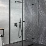PIXA BLACK szögletes zuhanykabin clear üveg 90x90x195 - bal