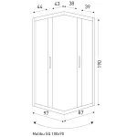 Malibu SQ 100x90 szögletes zuhanykabin zuhanytálca nélkül - Image 2