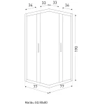 Malibu SQ 80x80 szögletes zuhanykabin zuhanytálca nélkül - Image 2