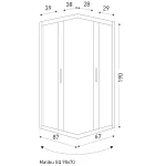 Malibu SQ 90x70 szögletes zuhanykabin zuhanytálca nélkül - Image 2