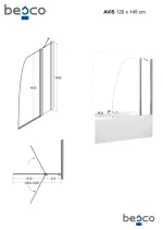 AVIS 2 részes kádparaván clear üveg 120x145 - Image 4