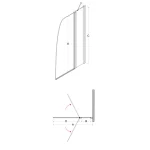 AVIS 2 részes kádparaván clear üveg 120x145 - Image 6