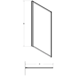 ENZO 1 részes kádparaván fekete keret, clear üveg 70x140 - Image 6
