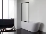 ENZO 1 részes kádparaván fekete keret, clear üveg 70x140 - Image 3