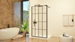 FRIDA black walk-in zuhanyfal - Image 2