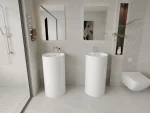 LIDA fényes fehér szabadonálló mosdó - Image 3