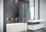 PRESTIGIO 2 részes kádparaván clear üveg 80x150 - Image 2