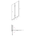 PRESTIGIO 2 részes kádparaván clear üveg 80x150 - Image 8