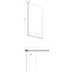 PRIME I 1 részes kádparaván, clear üveg 70x140 - Image 7