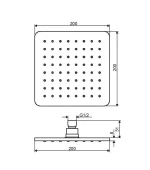 Acél zuhanyfej 20x20 cm - Image 4