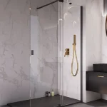 VAYO BLACK csúszó walk in zuhanyfal clear üveg 100x200
