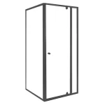 Flexi sarokba szerelhető szögletes zuhanykabin 80x80 cm zuhanytálca nélkül fekete