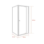 Flexi sarokba szerelhető szögletes zuhanykabin 80x80 cm zuhanytálca nélkül fekete - Image 3