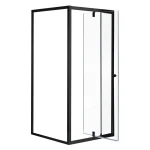 Flexi falsíkra szerelhető szögletes zuhanykabin 80x80 cm zuhanytálca nélkül fekete