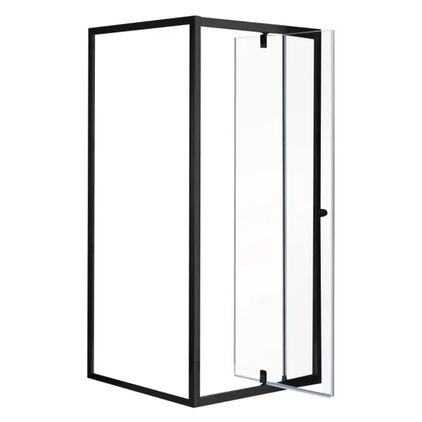 Flexi falsíkra szerelhető szögletes zuhanykabin 80x80 cm zuhanytálca nélkül fekete