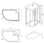 Aria hidromasszázs zuhanykabin Jobbos / Balos beépítési oldallal - Image 3