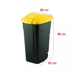 Görgös szelektív szemetes Fekete/Sárga 110L - Image 6