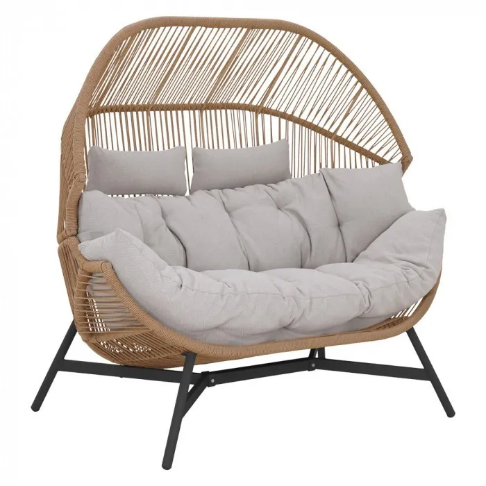 5905610255527.webp HOLAND rattan dupla kosárfotel bézs - Image 1