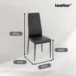 Tino NOVA Étkezőszék fekete textilbőr + fém - fekete - Image 45