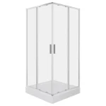 Solid SQ 100 króm szögletes zuhanykabin zuhanytálcával