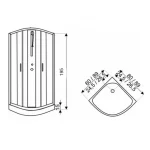 Marco White II 90x90 cm zuhanykabin zuhanytálcával - Image 3